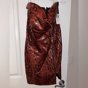 Fashion To Figure Strapless Faux Leather Dress Plus Size (sz0)